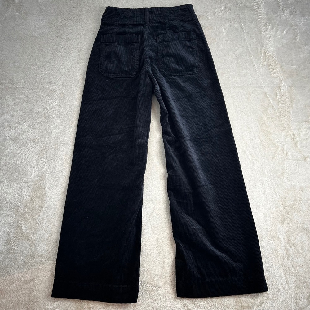 Maeve Anthropologie The Colette Black Corduroy Wide Leg Pants High Rise 25‎ - Picture 2 of 8